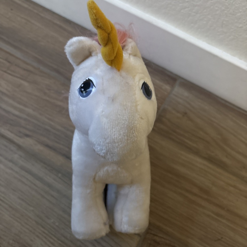 Vintage My Little Pony Moondancer Unicorn Plush Hasbro Softies 1984 White 10in - Picture 11 of 11
